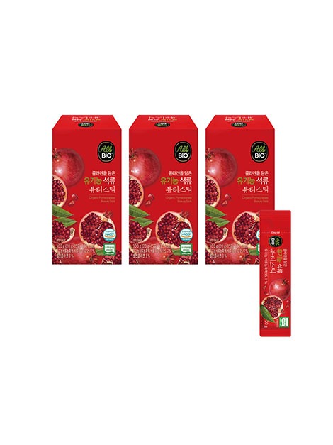 올바이오 유기농 석류 콜라겐 젤리 뷰티스틱 20g 45입 (15입x3) 쇼핑백포함